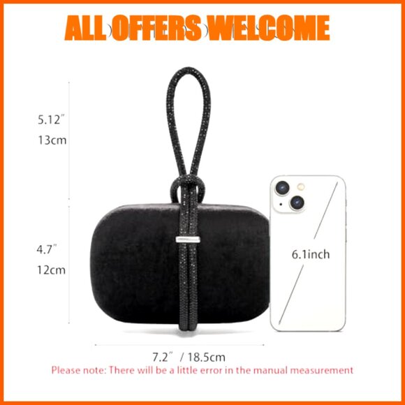 Rhinestone Evening Clutch with Detachable Chain for Wedding Prom Party